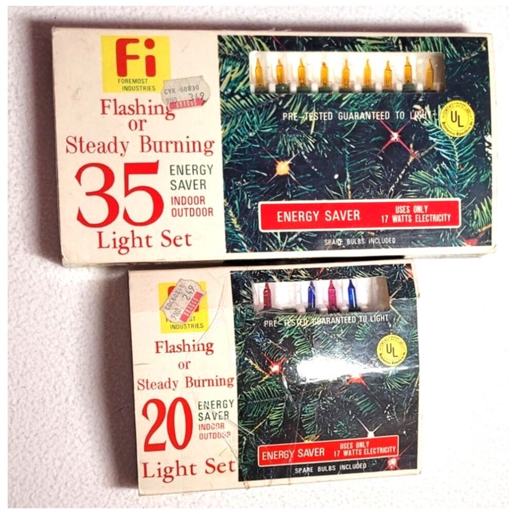 Vtg Foremost Industries 55 Flashing Steady Burning Christmas Lights Non Working?